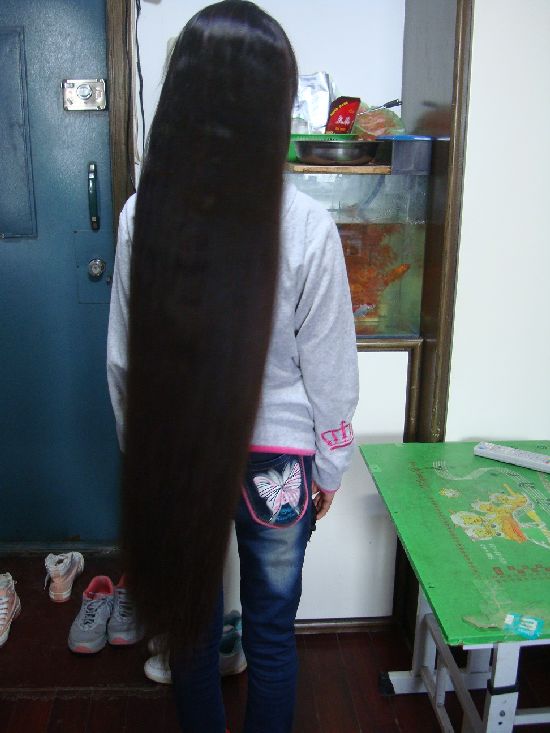 haohaizi cut 1 meter long hair of 19 years girl