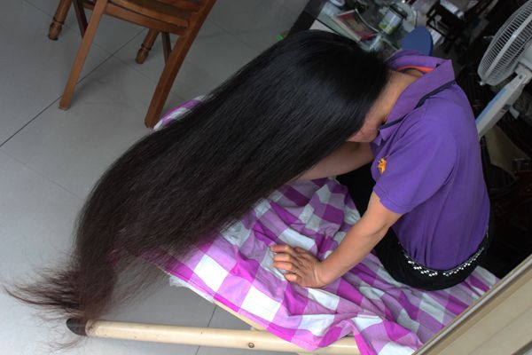 ww cut 1.1 meter long hair of young lady-NO.816