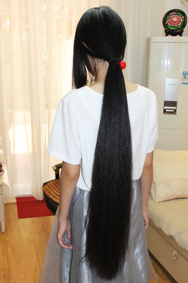 ww cut 87cm long hair of 17 years girl-NO.819