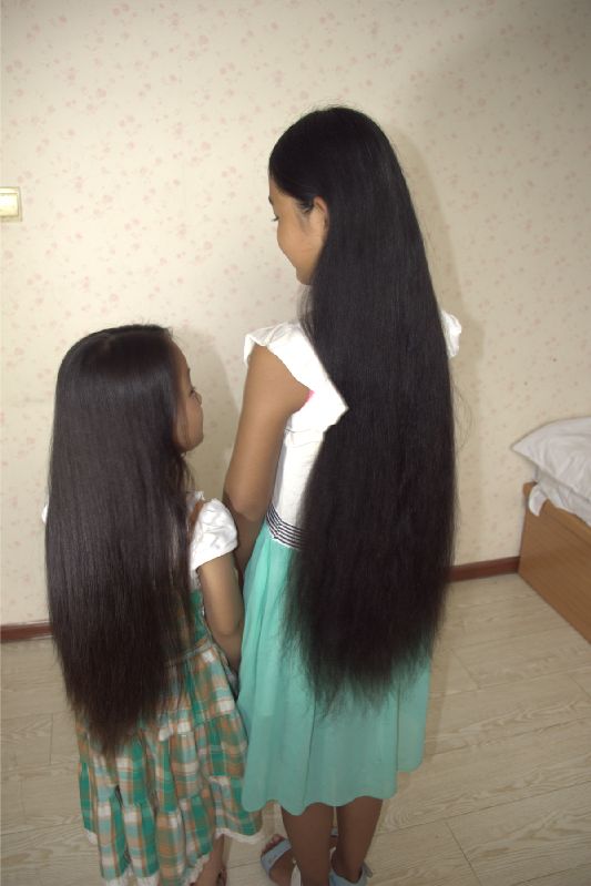 laogao cut 85cm and 60cm long hair of 2 sisters-NO.346