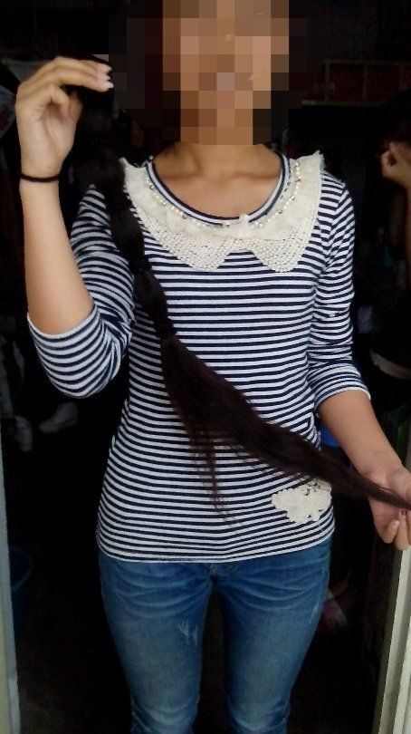 xiaoafei cut 50cm long hair of university student